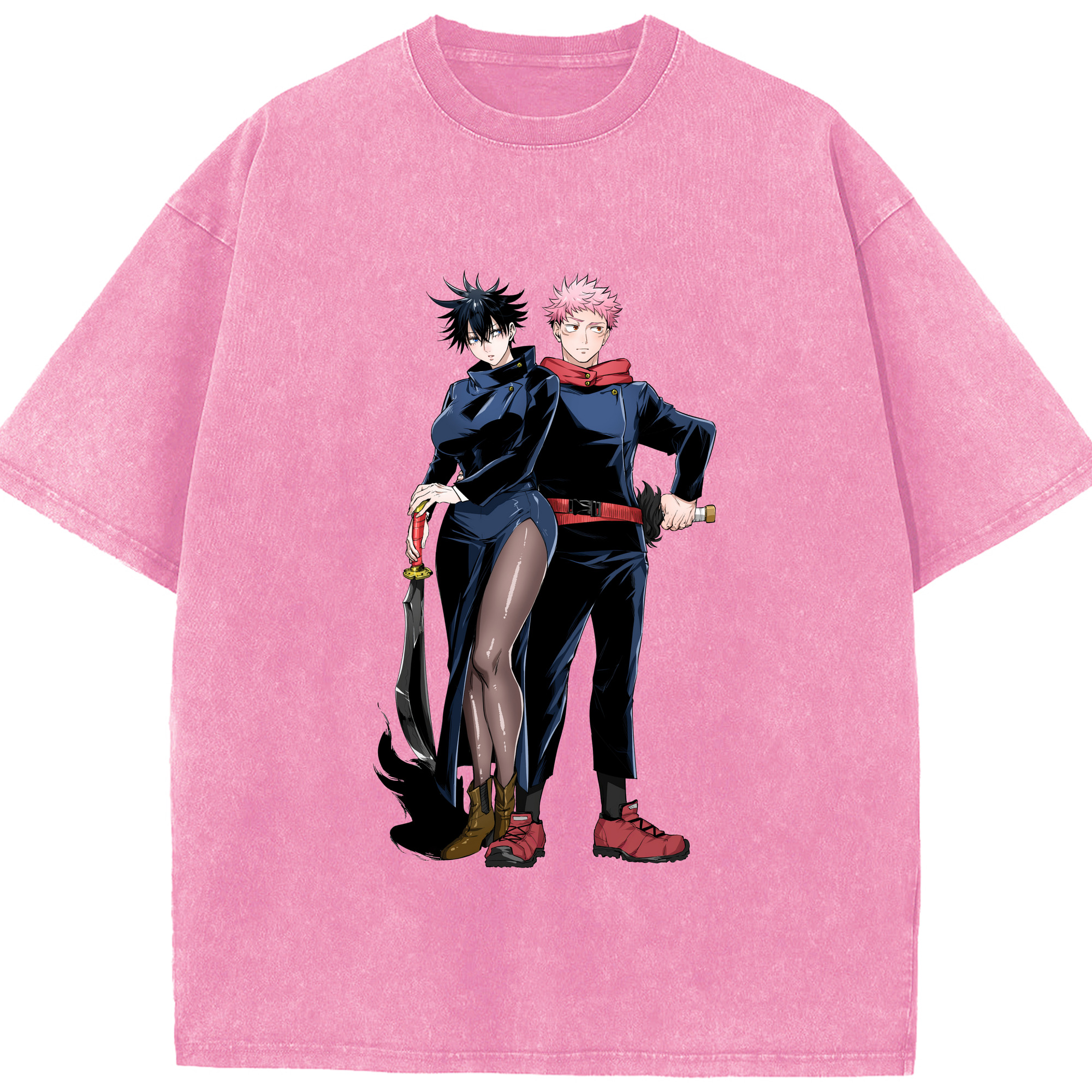 （画像用） 呪術廻戦 Jujutsu Kaisen 綿100% ヴィンテージ風 半袖Tシャツ（フロントプリント）